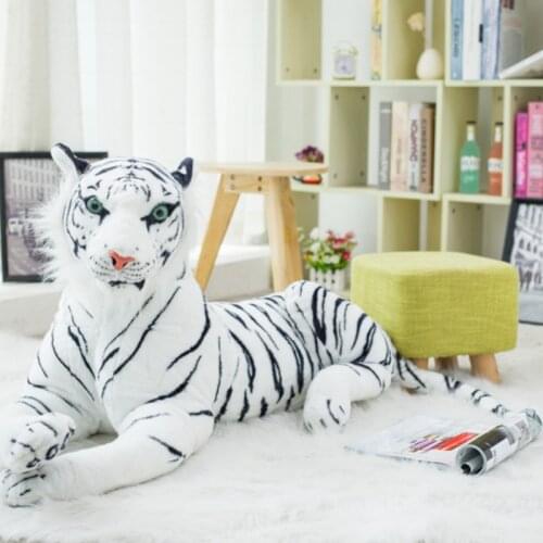30-120cm High Quality Giant White Uffed Baby Lovely Big Size Pillow Children Tiger Lion Leopard Soft Plush Doll Stuffed Toy