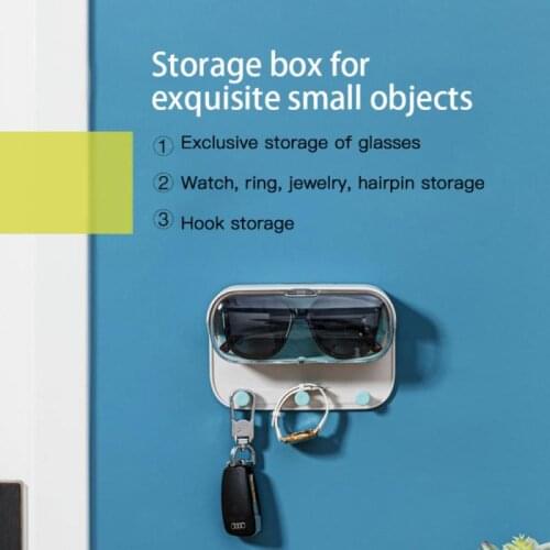 Wall Mounted Bathroom Shelves Glasses Organiser Waterproof storage Holder rack with Hooks Towel hook Bathroom Accessories