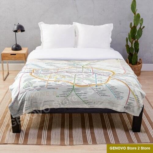 New Berlin rapid transit route map October 31 2020 Throw Blanket Fleeceon Bed/Crib/Couch Adult Baby Girls Boys Kids Gift