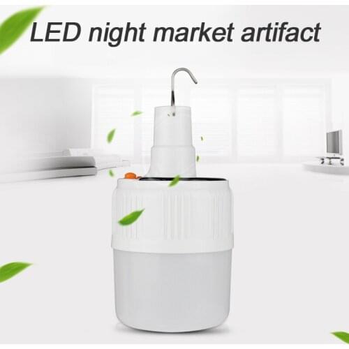 Solar Led Light Portable Rechargeable LED Bulb Lamp Remote Control Outdoor Camping Emergency Night Market Light Home Nightlight