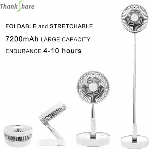 THANKSHRE Rechargeable Pedestal Table Desk USB Fan Silent Mini Fan Electric USB Fans 3 in1 With Double Blades For Home Office