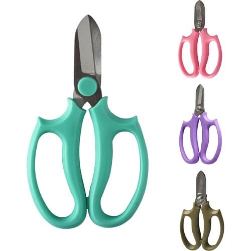 Support Wholesale Gardening Scissors Rose Pruning Shears Garden Green Plant Pruning Knife Wide-head Floral Scissors Random Color