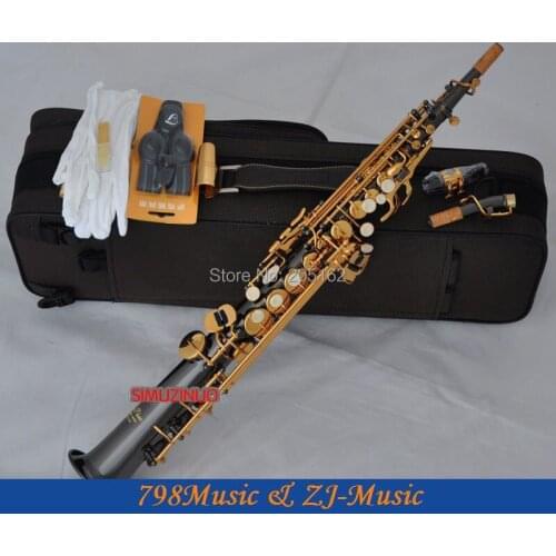 Professional Bb Soprano Saxophone Black Nickel Sax-High F Key