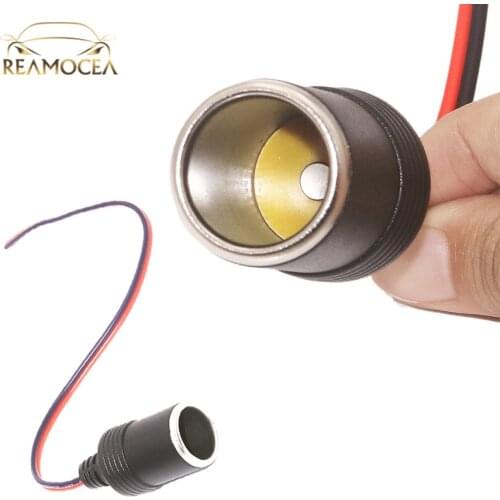 Reamocea 1Pc 12V/24V DC 10A Max 120W Car Cigarette Lighter Charger Cable Female Socket Plug Connector Adapter Cable Accessories
