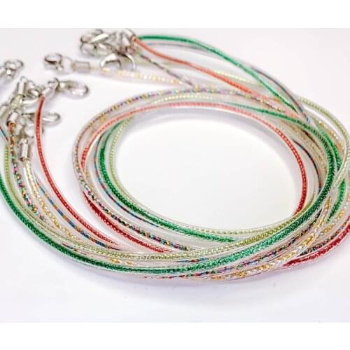 Handmade Resin Cord Lobster Clasp Transparent Chain Rope Pendant Necklace Charms for Jewelry Finding 66cm 4pcs/lot