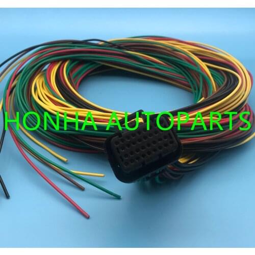 34 Pin/Way Female Tyco AMP Auto Oil Gas Connector Plug With 2 meter 18AWG Wire Pigtail 4-1437290-0 4-1437290-1