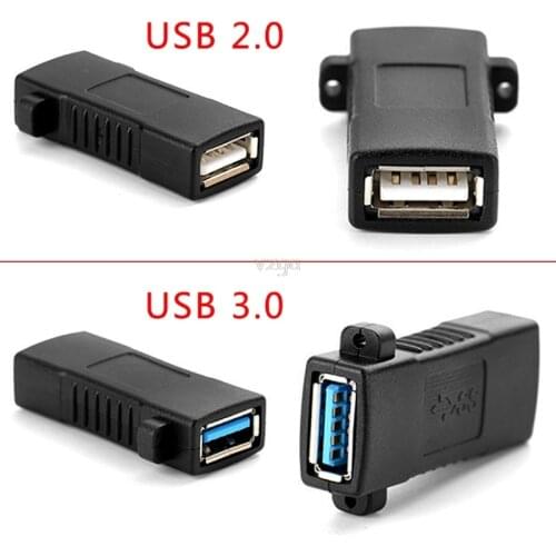 1Pc Standard USB 2.0 3.0 Female To Female Socket Panel Mount Adapter Connector MAY04 dropshipping