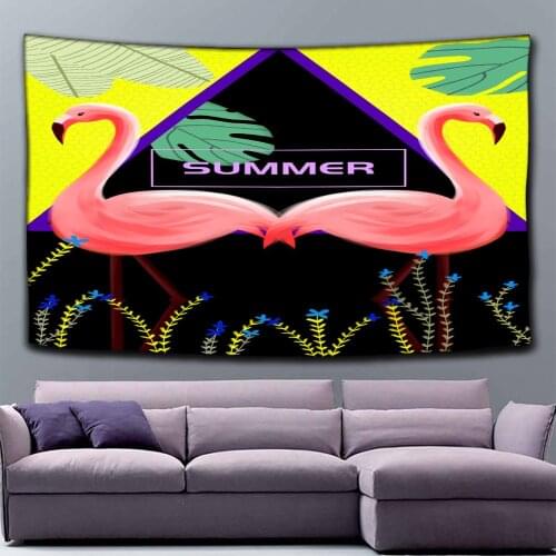 Flamingo Tropical Nature Forest Tapestry Lovers Bed Living Dorm Room Wall Decor Decoration Romantic Gift Hangging Wallpaper