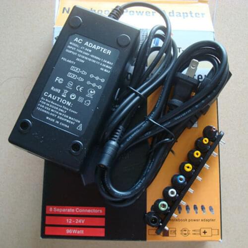AU/EU/UK/US Plug 96W Universal Laptop Power Supply 110-220v AC To DC 12V/16V/20V/24V Adapter For Laptop/Notebook 20pcs/lot