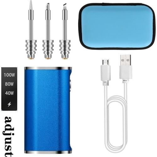 USB soldering iron 20W-50W high power rechargeable soldering iron 6 seconds tin 510 interface soldering iron tip