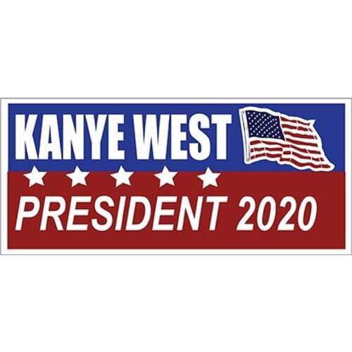 Dawasaru John Galt & Kanye West for President 2020 Vinyl Sticker Car Styling Waterproof Decal Auto Bumper Sticker 13cm X 6.2cm