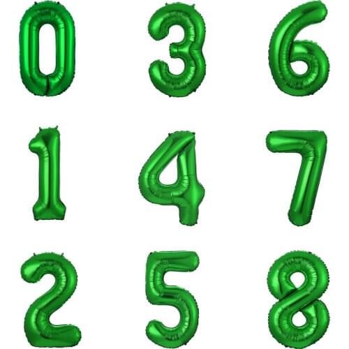30 Inch Digital Balloon Green Aluminum Foil Happy Birthday Party Decoration Party Wedding Helium Kids Graduation Activity