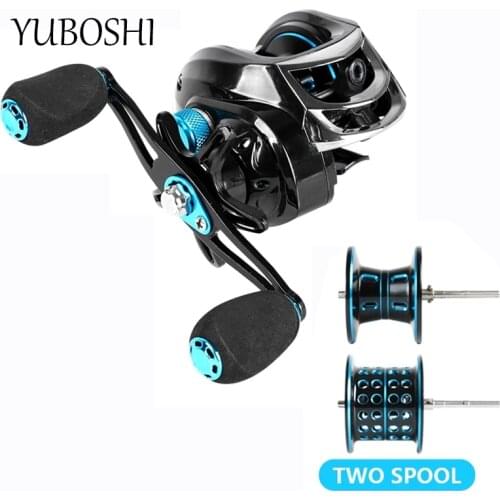 YUBOSHI Brand 7.2:1 High Speed Baitcasting Reel 8+1BB Super Long Casting Fishing 8KG Max Drag Two Spool Fishing Tackles