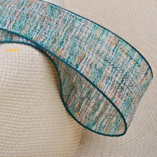 Green hemp cotton ribbon Plaid ribbon for fascinator hair accessory dress headband hat bag clothes decoration belt
