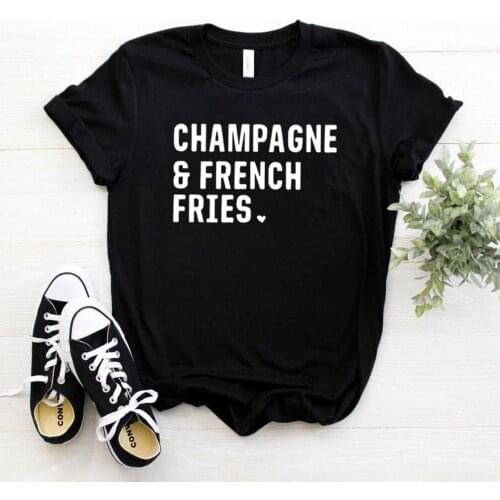 Champagne french fries Women tshirt Cotton Casual Hipster Funny t-shirt Gift Lady Yong Girl Top Tee Drop Ship ZY-291