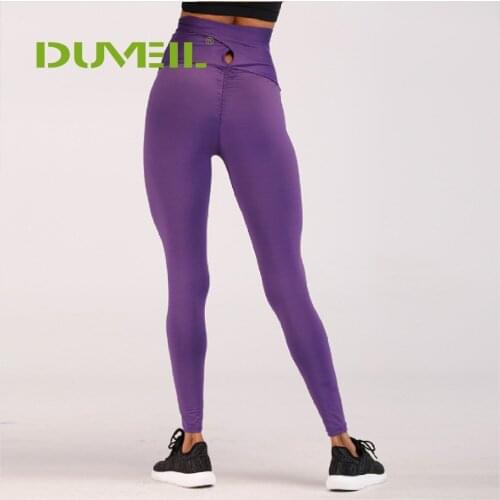 DUVEIL Fashion Bow Tied Purple Buttocks Tights Sportswear Woman Gym Yoga Pants Sport Leggings Fitness Compression Female Legins