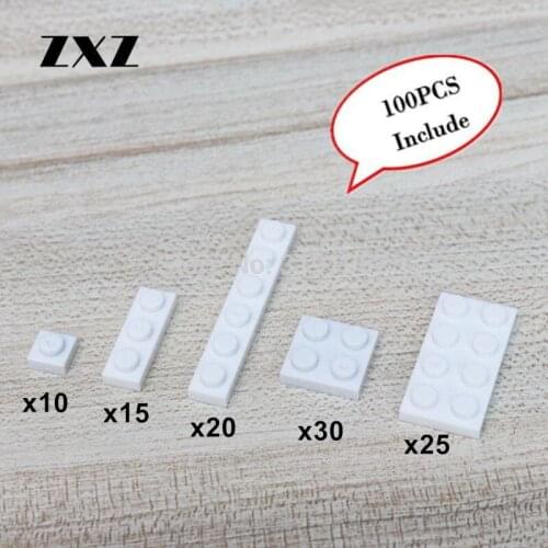 100pcs Construction Building Blocks Set Children Brick Parts Mix 5 Sizes Model Building Eduational Kids Toy