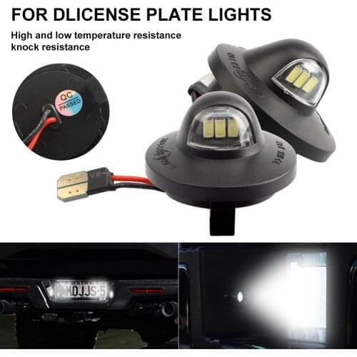 2pcs For Ford License Plate Light 12V 3 LED 6000K for Ford F150 F250 F350 LED License Plate Frame Lamp Assembly Replacement