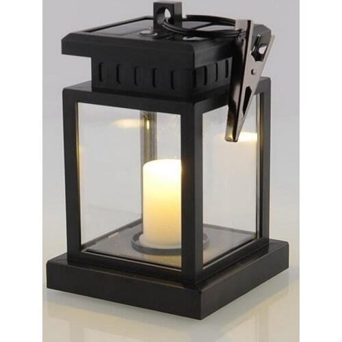 2019 NEW LED Solar light Waterproof Garden Light Flickering Flameless Candle Outdoor Lighting Hanging Solar Lantern for Camping