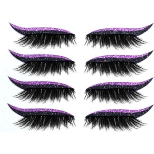 4 Pair Reusable False Lashes Eyeliner And Eyelash Stickers 7 Color Waterproof Eyeliner Eyelash Stickers Easy To Use And Remove