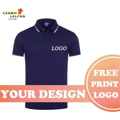 7 color POLO shirt custom summer new unisex and comfortable lapel short sleeve printing DIY brand text