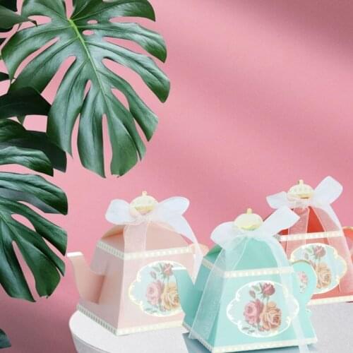 AVEBIEN 50pcs New Wedding Decoration Candy Box Baby Birthday Gift Bag Event Party Supplies Paper Gift Box Printing Rose Flowers