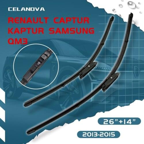 CELANOVA Car Wiper Blade For Renault Captur Kaptur Samsung QM3 2013-2015 26"+14" Windscreen Windshield Rubber Wiper