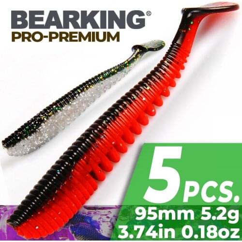 BEARKING Awaruna 95mm 5.2g Fishing Lures Artificial Baits Wobblers Soft Lures Shad Carp Silicone Fishing Soft Baits Tackle