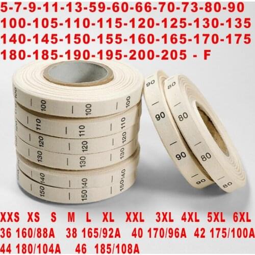 Free shipping Soft beige cotton size label for garment not harm skin high quality cotton Labels Tags for Baby Clothing