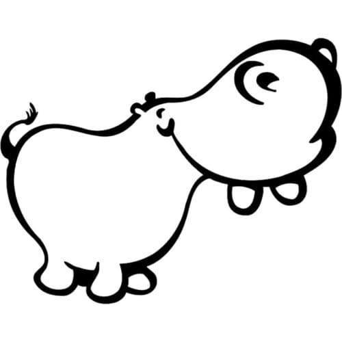 Dawasaru Happy Hippopotamus Car Sticker Personalized Decal Laptop Truck Motorcycles Auto Accessories Decoration PVC,15cm*12cm