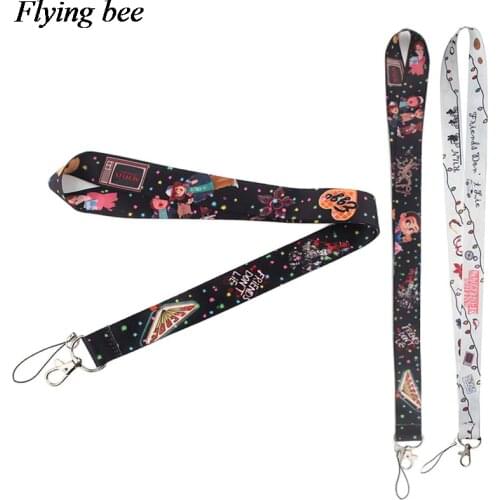 Flyingbee weird things Lanyard Phone Rope Keychains Phone Lanyard for Keys ID Card Cartoon Lanyards For Men Women X0382