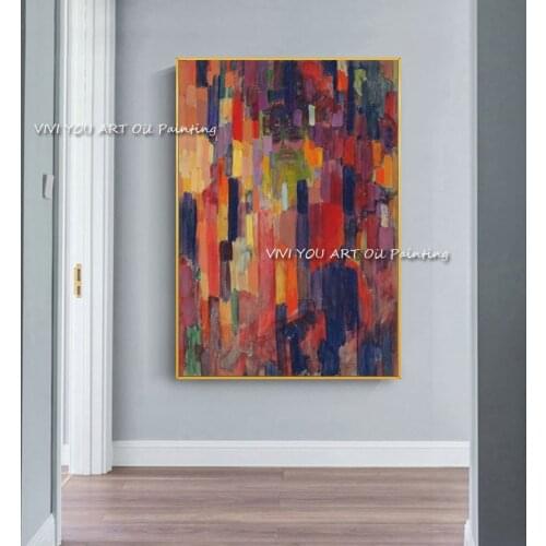 The Top Selling Color 100% Handmade Original Abstract Modern Thick Oil Painting On Canvas Handpainted Textured Wall Art Unframed