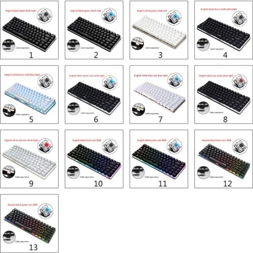 Ajazz AK33 82 Keys Mechanical Keyboard Russian/English Layout Gaming Keyboard