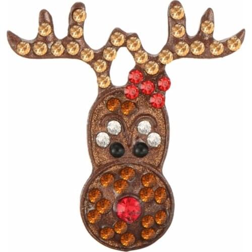 Buttons 23mm Christmas rhinestone reindeer button for DIY crafts invitation girl hair 10PCS/lot(BTN-5402)