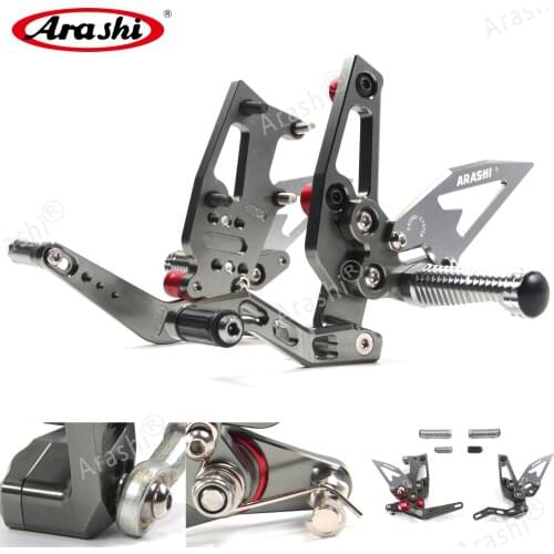 Arashi Rider Rearset Adjustable Footrests For TRIUMPH Speed Triple 1050 2011-2015 Foot Pegs Footrest Rest 2012 2013 CNC Aluminum