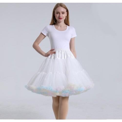 Short 50cm Women Tulle Halloween Petticoat Crinoline Vintage Wedding Bridal Petticoat Cosplay Underskirt Rockabilly Tutu Skirt