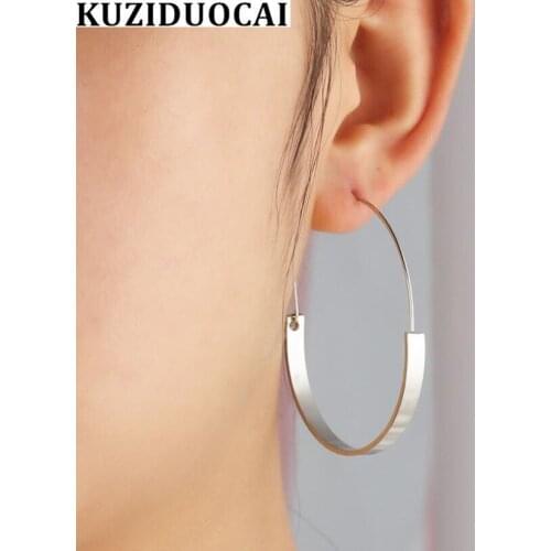 Kuziduocai New Fashion Jewelry Punk Bohe Metal Round C Shape Circle Statement Drop Earrings For Women Pendientes Brincos E-240