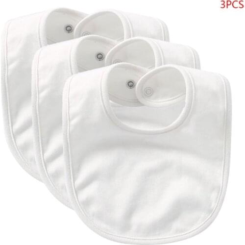3 Pcs Newborn Baby Toddler Bibs Solid Color Saliva Towel Feeding Burp Cloth Infant Scarf