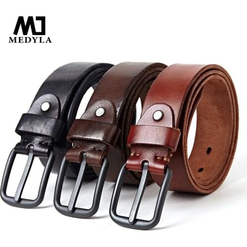 Pin Buckle Men Belt Cow Genuine Leather Belt Luxury Strap Male Belts Classic Vintage High Quality Men Belt Dropshipper