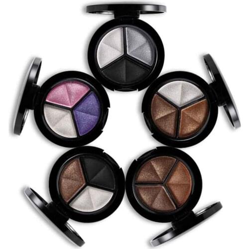 Makeup Shimmer Eyeshadow Palette 3 Colors Smoky Cosmetics Set Professional Natural Matte Eye Shadow Sleek Palette Glitter