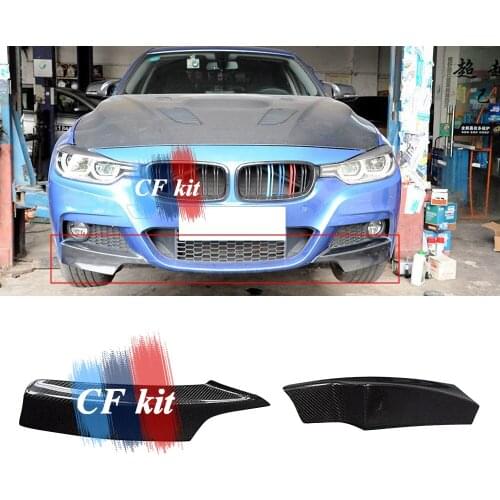 CF Kit Real Carbon Fiber Front Splitter Bumper Spoiler MT For BMW F30 F31 M Tech Car Styling