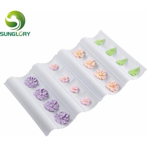 Fondant DIY Gum Paste Decorating 2PCS Wave Flower Former Set To Dry Cake Decoration Flowers Leaves Baking Tools Sugarcraft