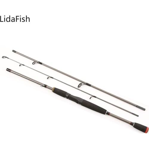 Portable Ultralight Carbon Fishing Rod 3 Sections Spinning Casting Fishing Rods 1.8m 2.1m M Power lure fishing pole