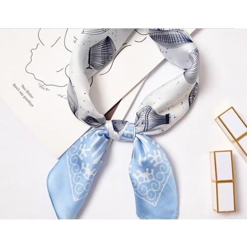 Yishine 60*60 CM Women Multifunction Polyester Silk Scarf Hot Air Balloon Prints Satin Small Square Wraps Scarves Shawl