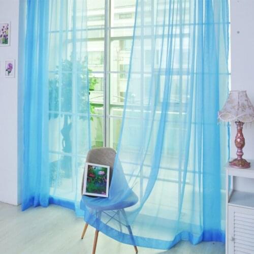 2pcs Modern Tulle Window Curtains For Living Room Bedroom Kitchen Valances Window Drapes Solid Color Transparent Voile Curtain