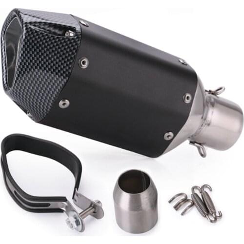 Universal 51mm Motorcycle Exhaust Muffler Carbon Fiber Pipe Motocross Exhaust Tip Tail Tube Silencer For Scooter Dirt P A2UC