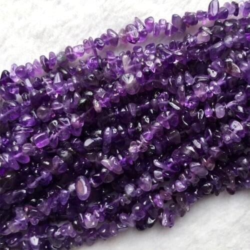 HIgh Quality Natural Genuine Dark Purple Amethyst Nugget Chip Loose Fit Jewelry Necklaces Bracelets Beads 3x8mm 15" 05977