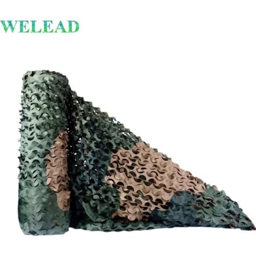 WELEAD 2M Woodland 3-colors Camouflage Net Military Reinforced for Army Party Outdoor Hunting Bird Hiding Concealment Mesh Cover