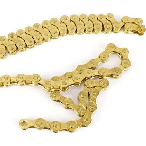 Gold Bike Chain 8/24 Speed for MTB/Road Bike 116L /Full hollow half hollow Cheap bicycle chains superlight