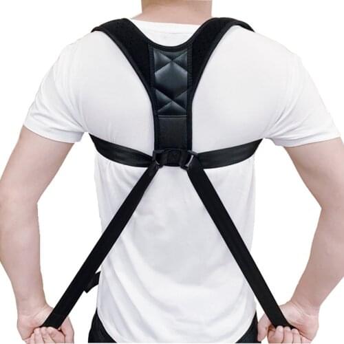 1pcs Adjustable Posture Corrector Back Trainer Support Strap Brace Shoulder Spine Support Lumbar Posture Orthopedic Black Belt